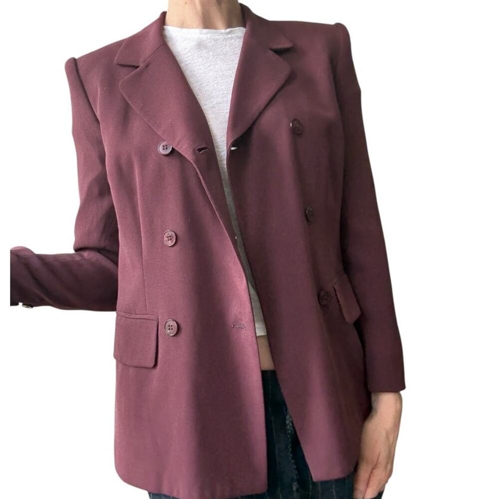Vintage Jones New York silk blazer 2P eggplant purple‎